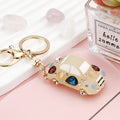 Jeweled Rounded Car Keychains in Seven Colors with Braided Loop Options view 8