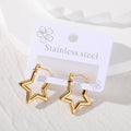 Gold Tone Open Geometric Hoop Earrings in Eight Designs view 4