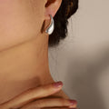 Polished Teardrop Stud Earrings Gold Or Silver Tone Metal view 3