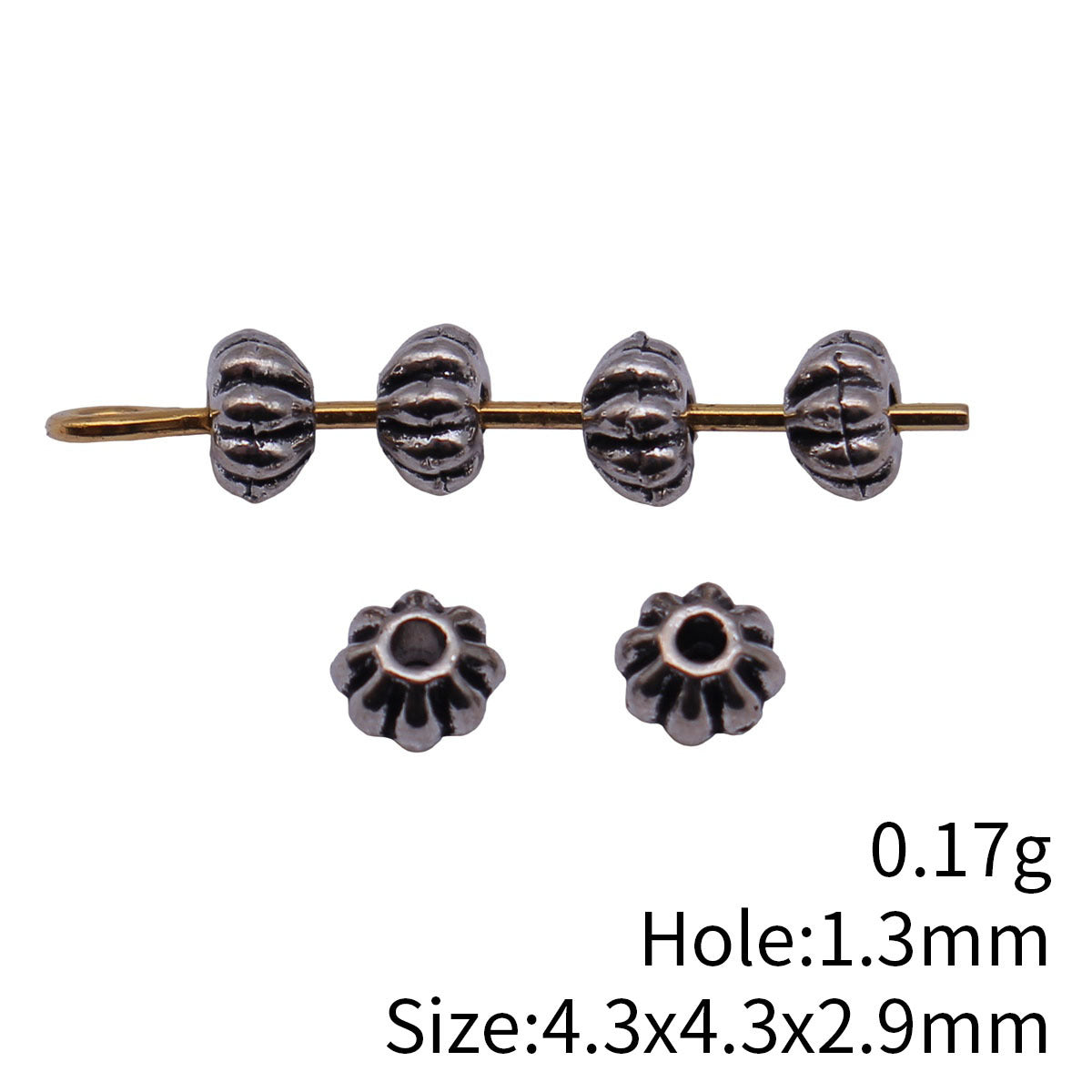 Antique Silver Zinc Alloy Garlic Shape Spacer Beads for Bracelet Jewelry Making