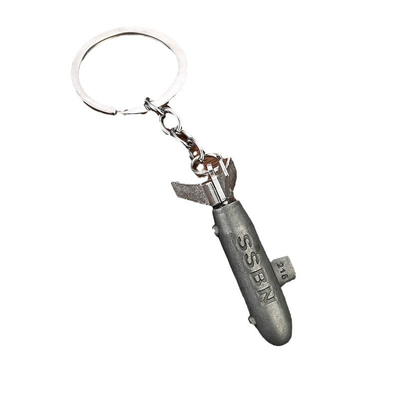 Vintage Submarine Model Zinc Alloy Keychain Bag Charm Pendant