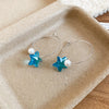 Blue Hoop Earrings