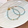 Aqua Crystal Geometric Bead Teardrop Bracelets Silver Gold view 3