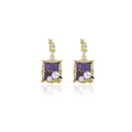 Ornate Purple Window Pearl Look Long Dangle Earrings view 5