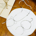 Herringbone Bow Necklace Bracelet Earrings Gold Silver view 2