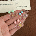 Clear Polka Dot Bubble Dangle Stud Earrings in Three Colors view 3