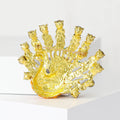 Colorful Crystal Peacock Brooch With Bright Enamel Fan Tail view 3
