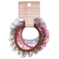 Lace Mesh Ruffle Elastic Hair Ties Blue Pink Coffee Pack view 5