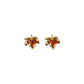 Red Maple Leaf Crystal Look Earrings and Adjustable Ring view 5