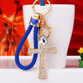 Jeweled Cross Keychains in Eight BV Colors plus One Plain Crystal Style view 3