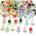 Enamel-Look Gold Silver Tulip Alloy Charms in 12 Styles view 4