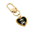 Enamel Mushroom Rose Heart Bear Daisy Charm Keychain in Gold Tone Alloy view 5