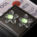 Clear Resin Flower Stud Earrings with Faceted Centers in Three Colors view 2