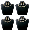 Four Color Ornate Jhumka Necklace and Earring Jewelry Sets view 1