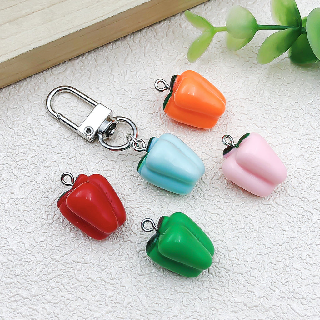 Acrylic 3D Bell Pepper Chili Pepper charm pendants for DIY earrings keychain jewelry accessories