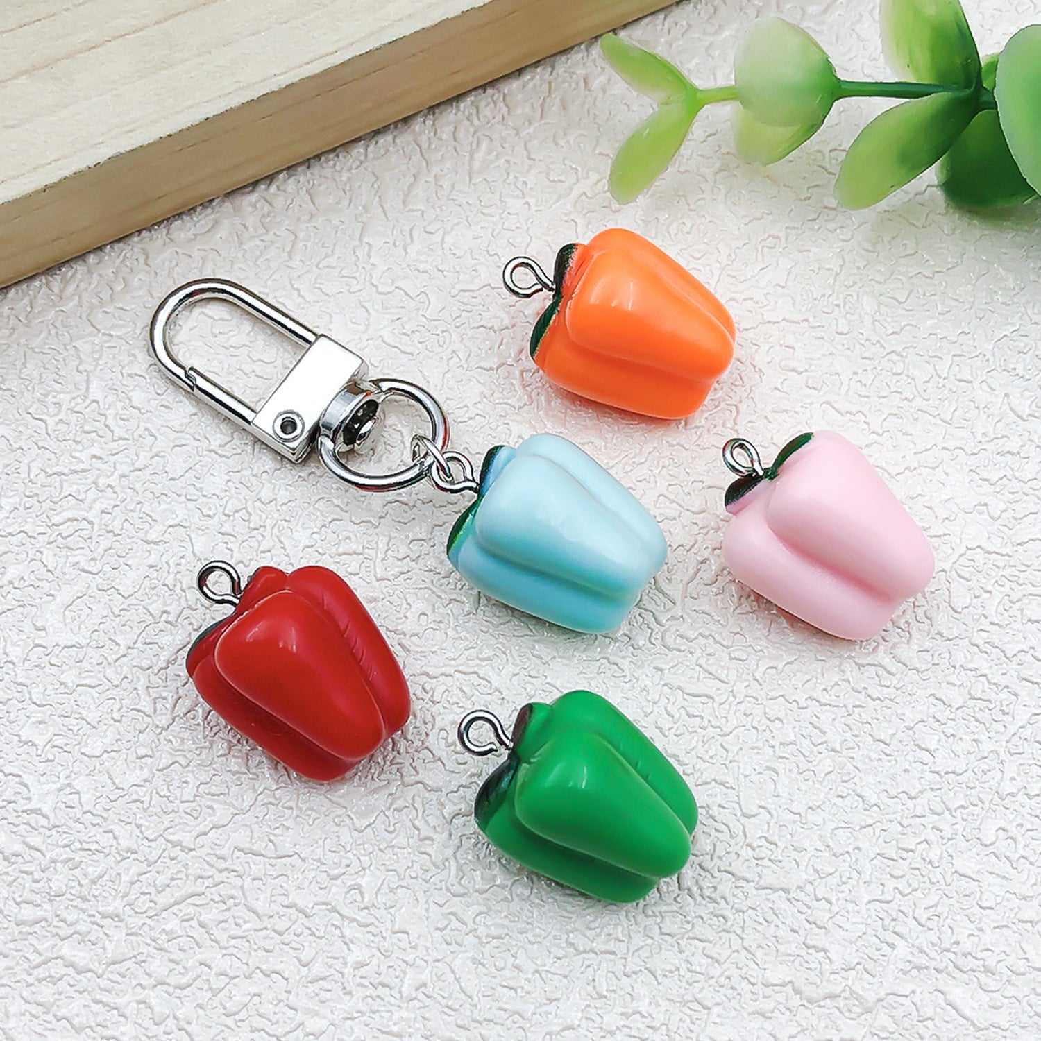 Acrylic 3D Bell Pepper Chili Pepper charm pendants for DIY earrings keychain jewelry accessories