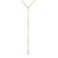 Y Lariat Necklace Faux Pearl Drop Satellite Bead Chain Metal view 5
