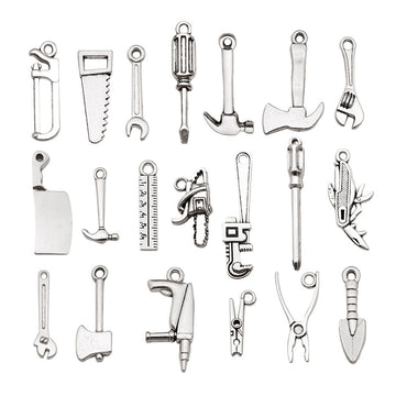 Antique Silver Hand Tool Metal Charms with 26 Listed Options