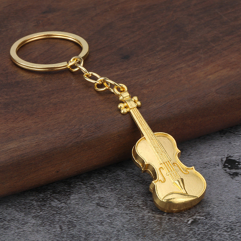 Vintage Guitar Violin Metal Keychain Gift Bag Charm Pendant