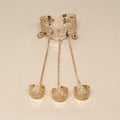 Gold and Silver Tone Openwork Finger Cuff Bracelet and Ring Sets view 6