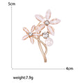Acrylic Flower Branch Brooch in Detailed Metal and Crystal Design view 5