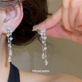 Bow Crystal Tassel Clip On Earrings in Two Designs view 3