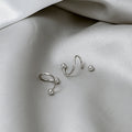 Minimalist Silver S Curve Ball End Ear Climber Pair view 4