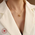 Gold Mechanical Lion Charm Pendant Cable Chain Necklace view 3