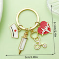 Stethoscope and Syringe Charm Keychains Featuring Red Heart Across 16 Pictured Variations view 12