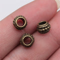 8x8x5mm 0.8g Multicolor Zinc Alloy Round Large Hole Spacer Beads for Bracelet Necklace DIY Jewelry Making