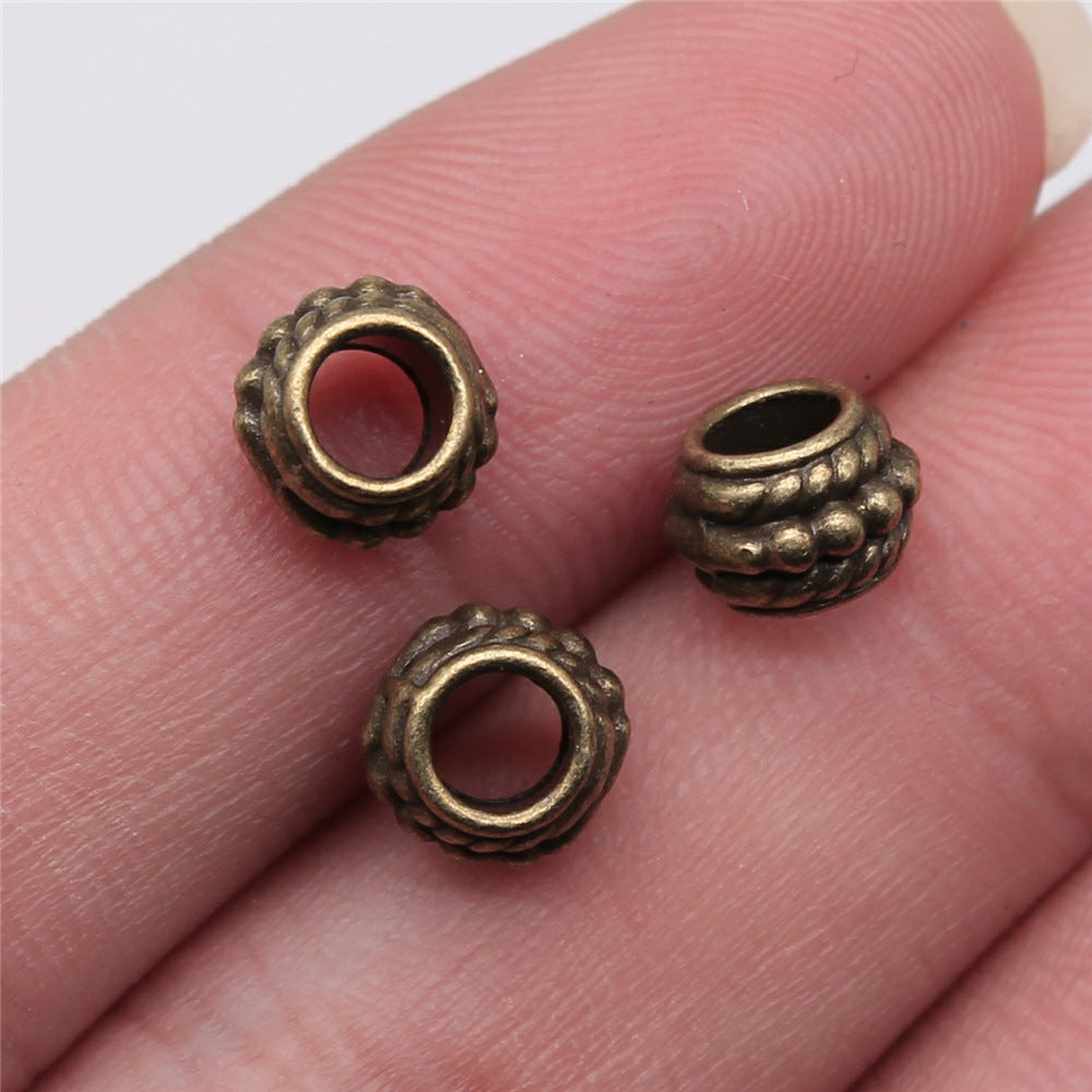 8x8x5mm 0.8g Multicolor Zinc Alloy Round Large Hole Spacer Beads for Bracelet Necklace DIY Jewelry Making