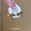 Gold Multicolor Crystal Horse Stud Earrings Statement Jewelry view 2