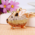 Gradient Crystal Winged Pig Keychains in Plain and Braided Loop Options view 11