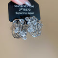 Crystal Wire Nest Square Stud Earrings in Gold and Silver view 6