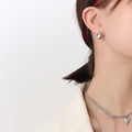 Faceted Geometric Rhombus Stud Earrings Gold Steel view 7