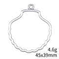 Mixed Finish Metal Scallop Shell Open Frame Pendant For Jewelry Making view 5