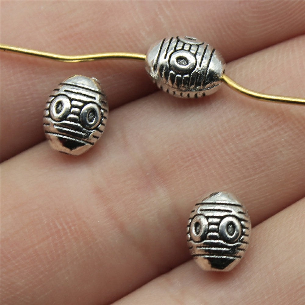 8x6x6mm 1g Antique Silver Zinc Alloy Engraved Texture Small Hole Spacer Beads for Bracelet Making