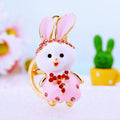 Pink Rabbit Keychains in Standing and Sitting Poses plus Assorted Option view 1