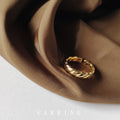 Gold Twisted Open Adjustable Band Ring Smooth Metal Finish view 6