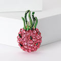 Pink Dragon Fruit Crystal Brooch Decorative Lapel Pin view 1