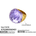Oversized Faceted Glass Stone Ring in Four Colors and Three Sizes view 10
