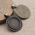 Rope Border Round Pendant Setting 20mm in Two Finishes view 4