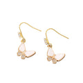 Gold Tone Long Crystal Hook Earrings with Geometric Charms view 5