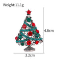 Aqua Silver Tone Christmas Tree Crystal Metal Brooch Pin view 2