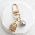 Gold Birdcage Pearl Bead Keychains Lobster Clasp 4 Colors view 8