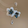 Floral Crystal Drop Earrings In Four Color Designs view 7