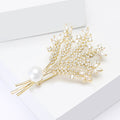Pearl Wheat Sheaf Brooch Decorative Lapel Pin For Jackets And Scarves view 3