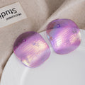 Peach Lavender and Purple Iridescent Acrylic Stud Earrings view 8