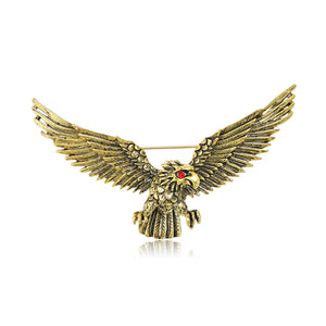 Spread Wing Eagle Brooch in Antique Gold or Silver Tone