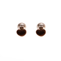 Brown Velvet Heart and Gold Ball Two Part Jacket Stud Earrings view 5